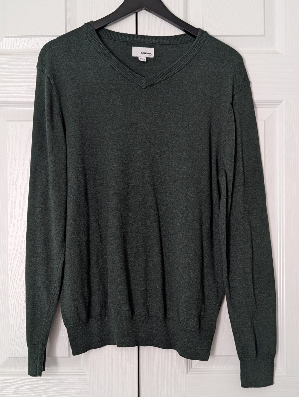 Sonoma Men's V-Neck Sweater in Dark Green
